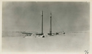 Image of Bowdoin in winter quarters